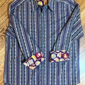 Robert Graham Multicolor Striped‎ Casual Shirt